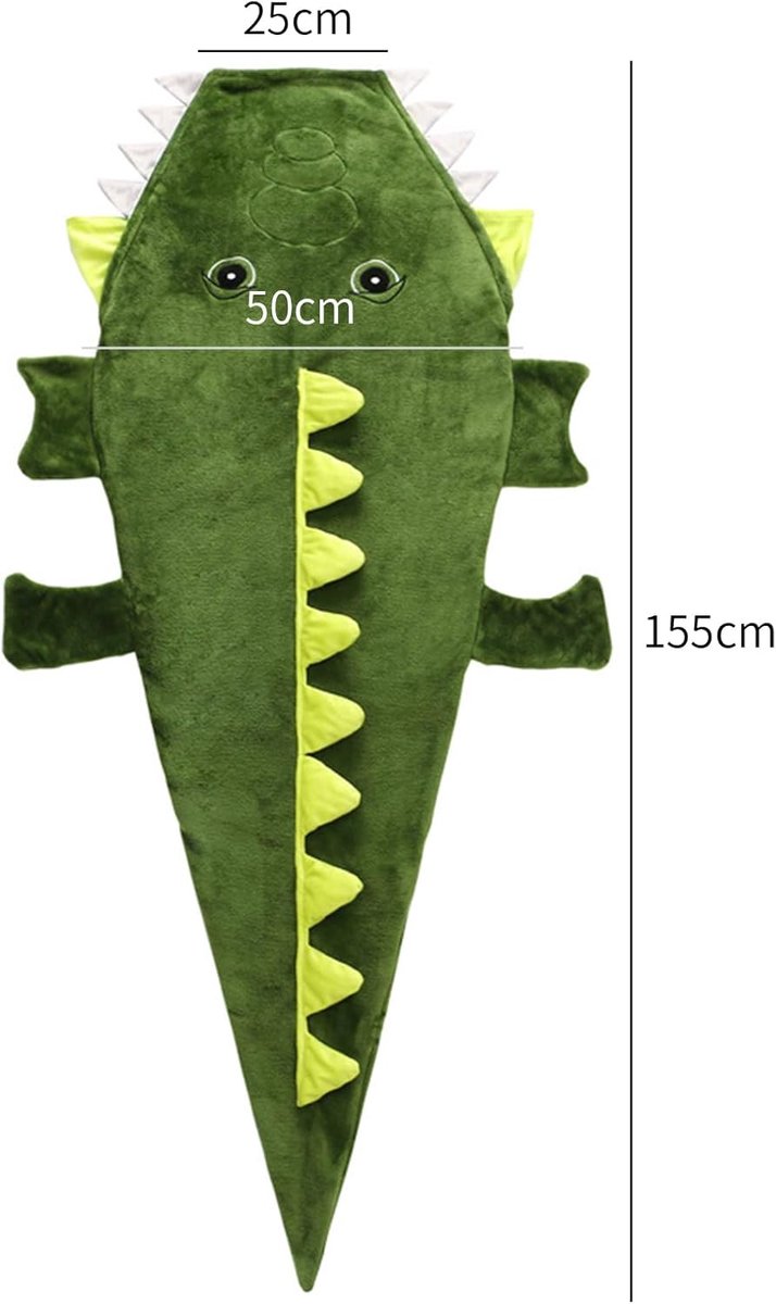 Kinderen Slaapzak - Kroko deken - Warm op bank - Zacht verdikt flanel - 155 cm lang - Groen — afbeelding 5