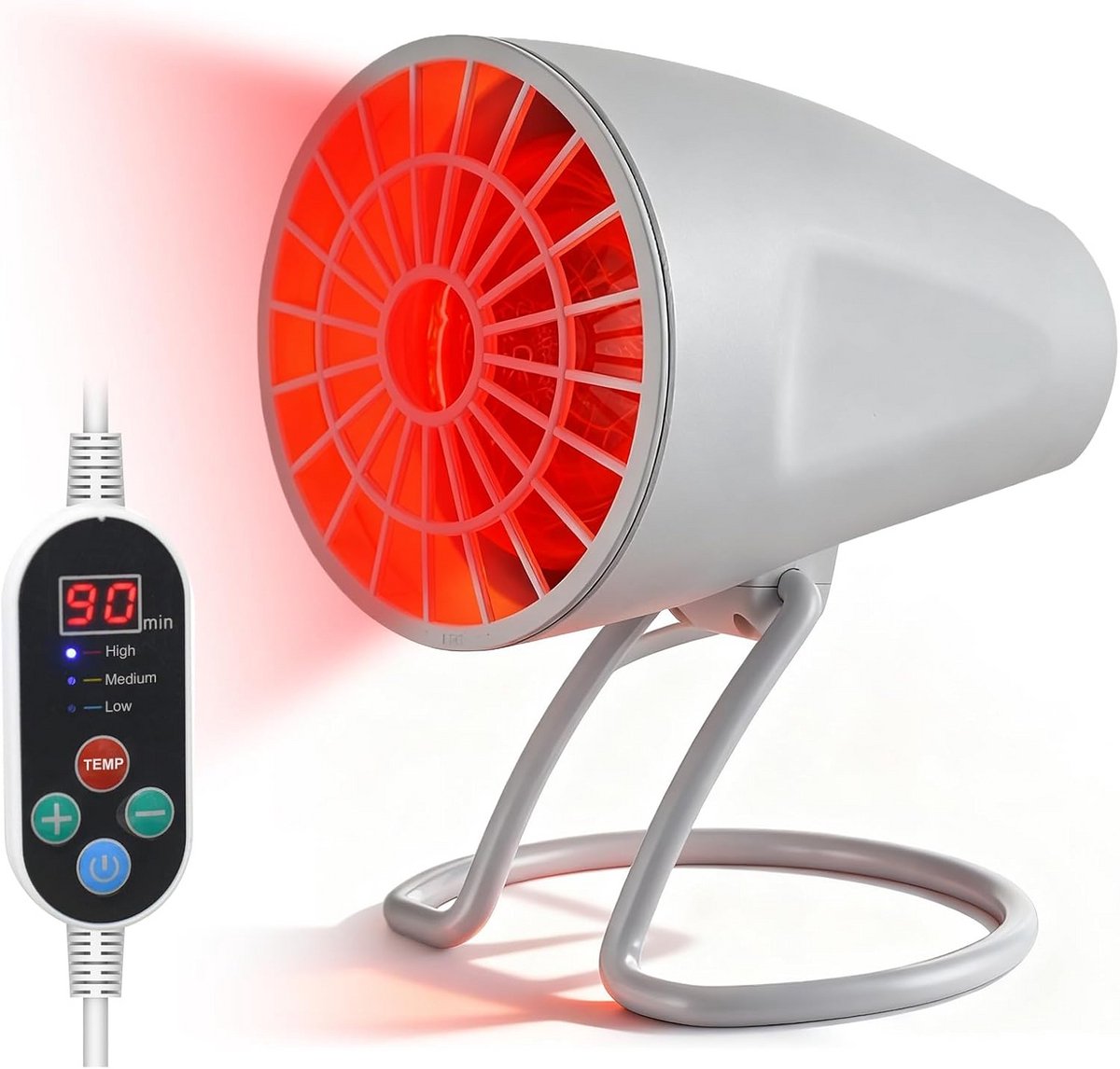 Infrarood Lamp - Warmtelamp Therapie - Spierpijn Verlichten - Instelbare Temperatuur - 100 Watt - Wit