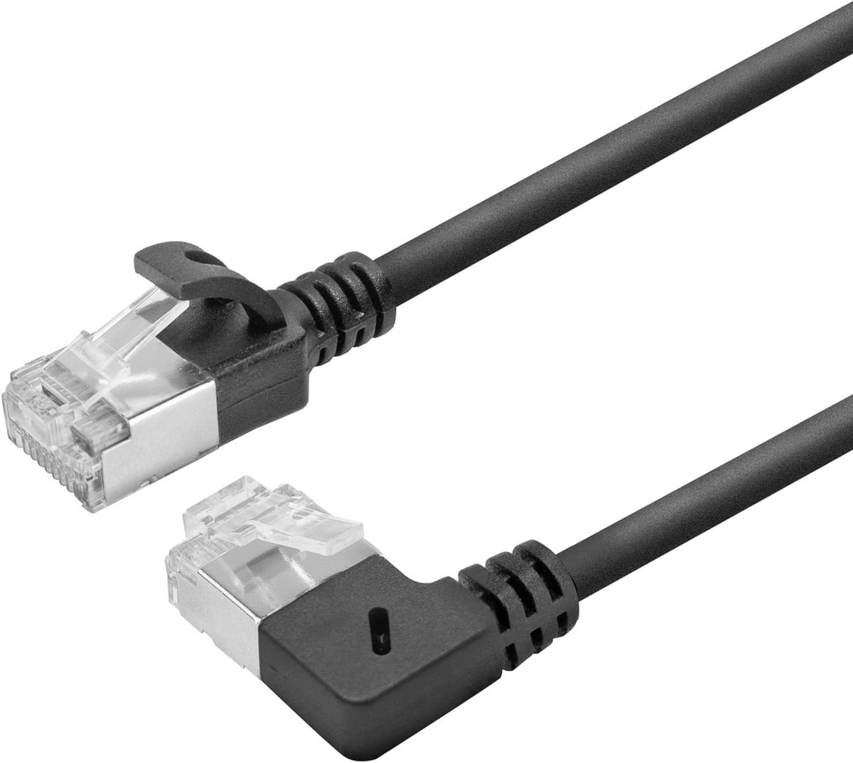 Netwerkkabel - Ethernetkabel LAN - Dataoverdracht - 90 Graden Hoek - 2 Meter - Zwart