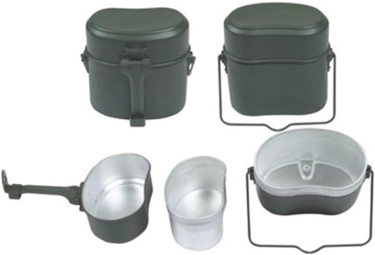 Kampeer Kookset - Buiten Kookgerei - Outdoor Koken - Compact Opvouwbaar - 630 ml - Groen