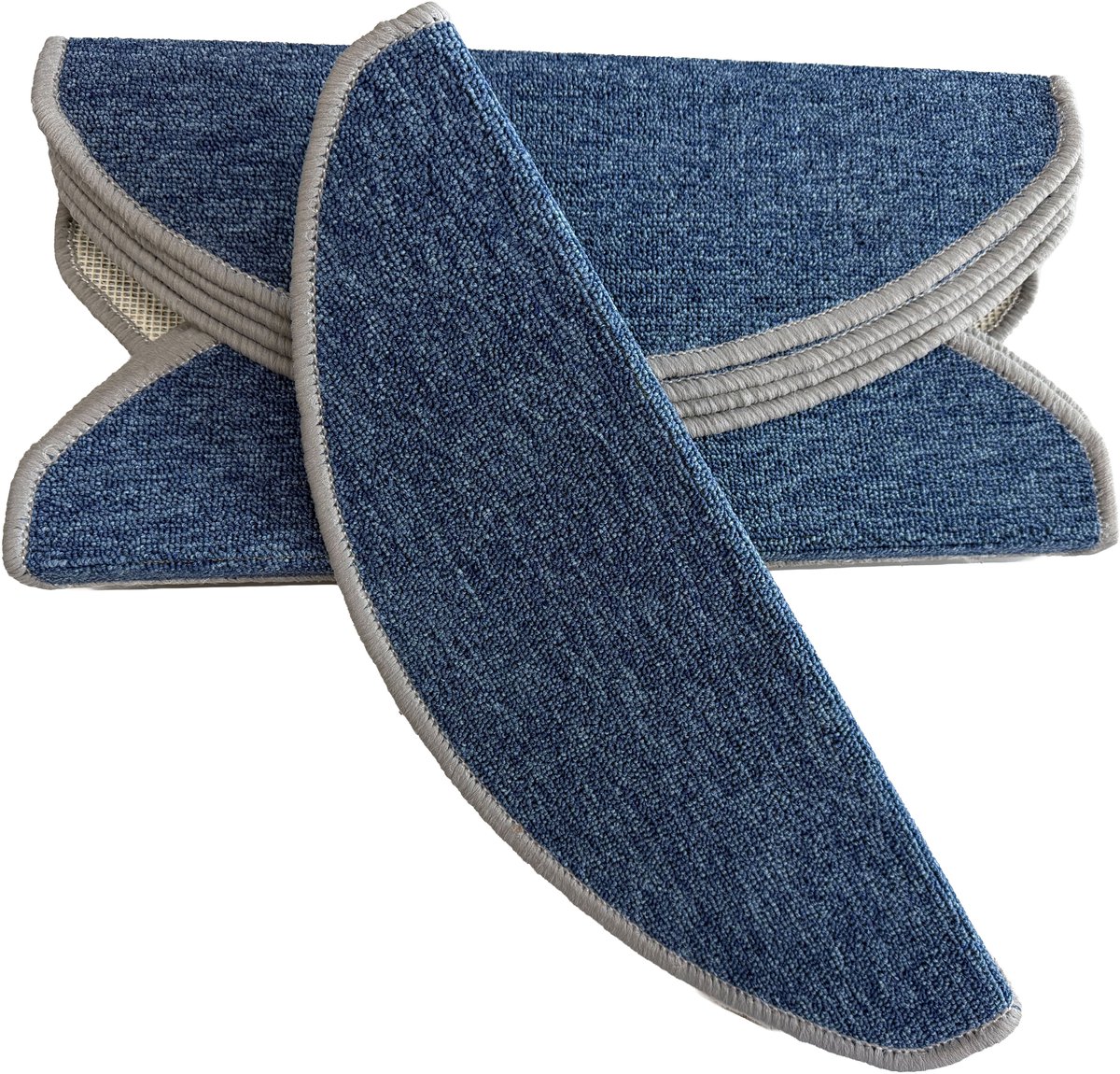 Halve Maantjes voor Trap - Blauw/Grijs - 15 Stuks - 56x17cm - Trapmatten - Trapmatten set