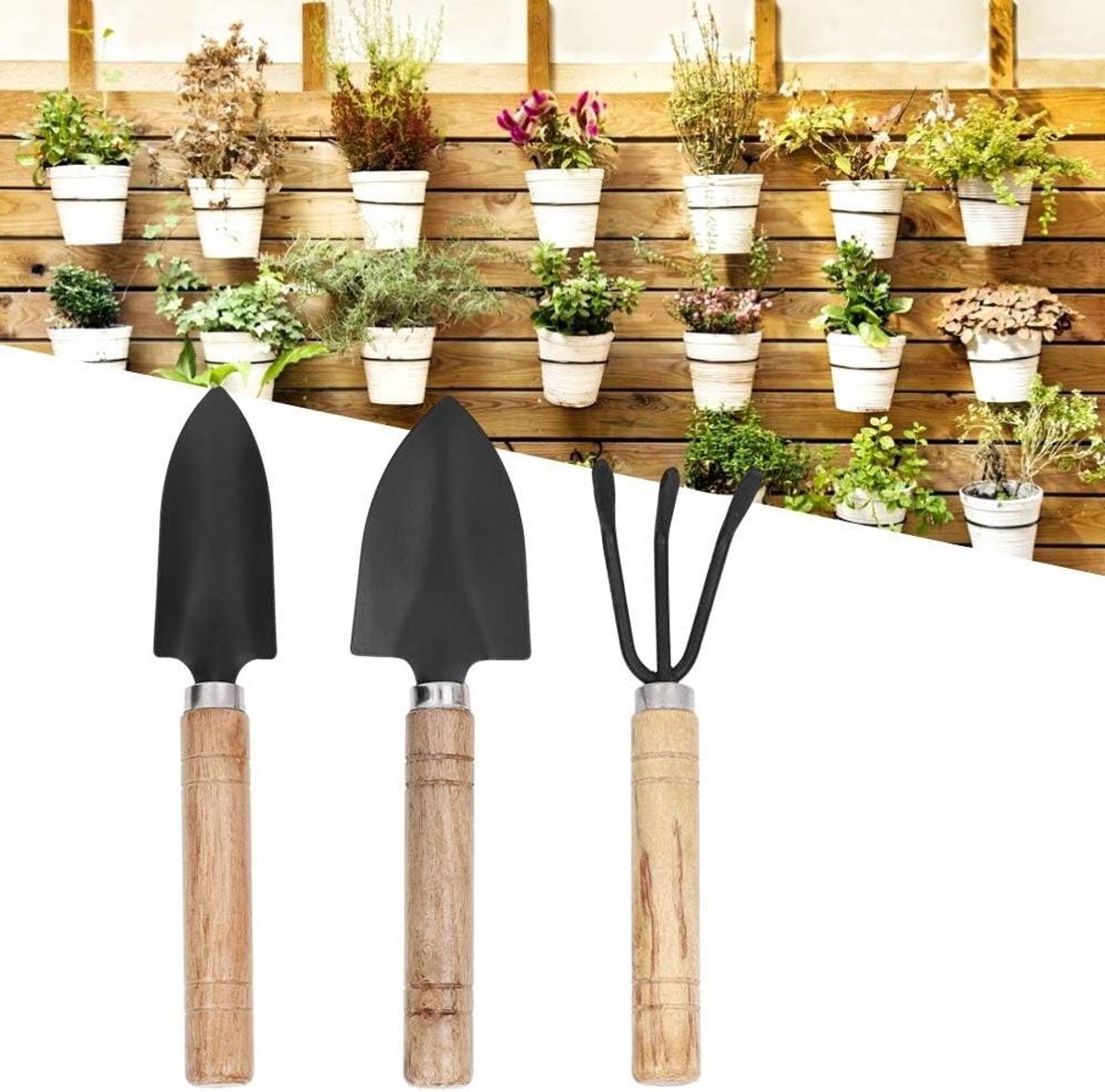 Tuin Troffel Set - Bloempot Gereedschap - Planten Verpotten - Echte Metalen Constructie - 20 x 6 x 4 cm