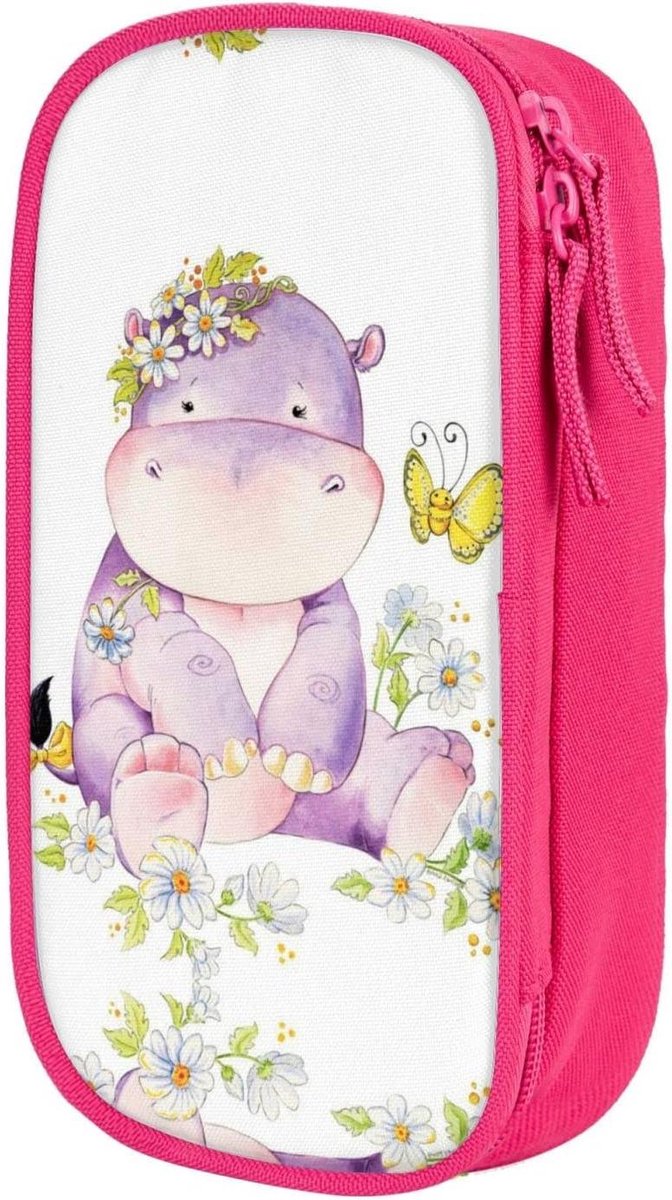 Vlinder etui - Pennenzak organizer - Briefpapier opbergen - Hoge capaciteit - 3 vakken - Roze