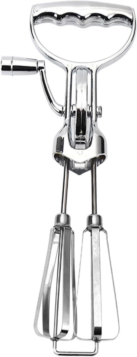 Handmatige Handmixer - Eierklopper Garde - Beslag Mixen - Dubbele Roterende Klopper - 31 cm - Zilver