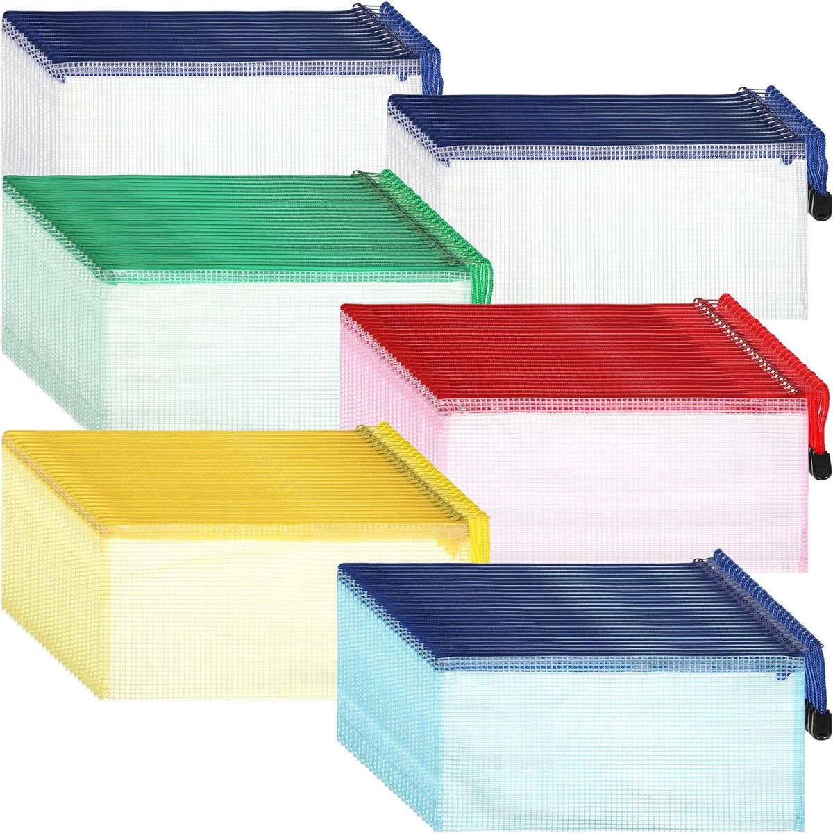 Mesh Ritszakjes - Gaaszakjes Documenten - Documenten Opbergen - Waterdicht PVC Materiaal - 120 Stuks - Kleurrijk