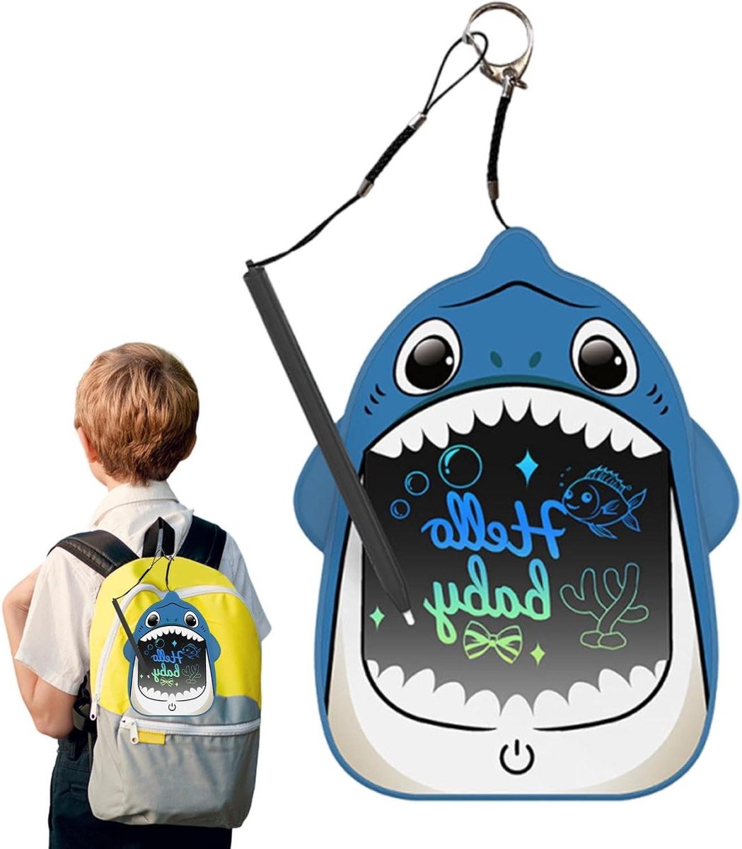 Haai Tekentablet - Doodle Pad - Creatief Leren - Levendige Kleuren - 168 cm - Blauw