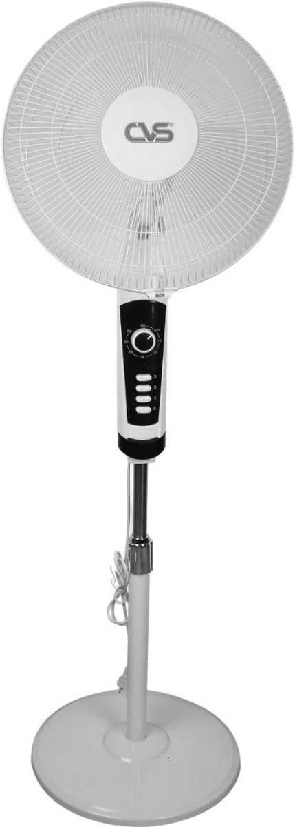CVS Statiefventilator - 130 cm - 50W - 3 Snelheden - 60° Oscillatie - Wit