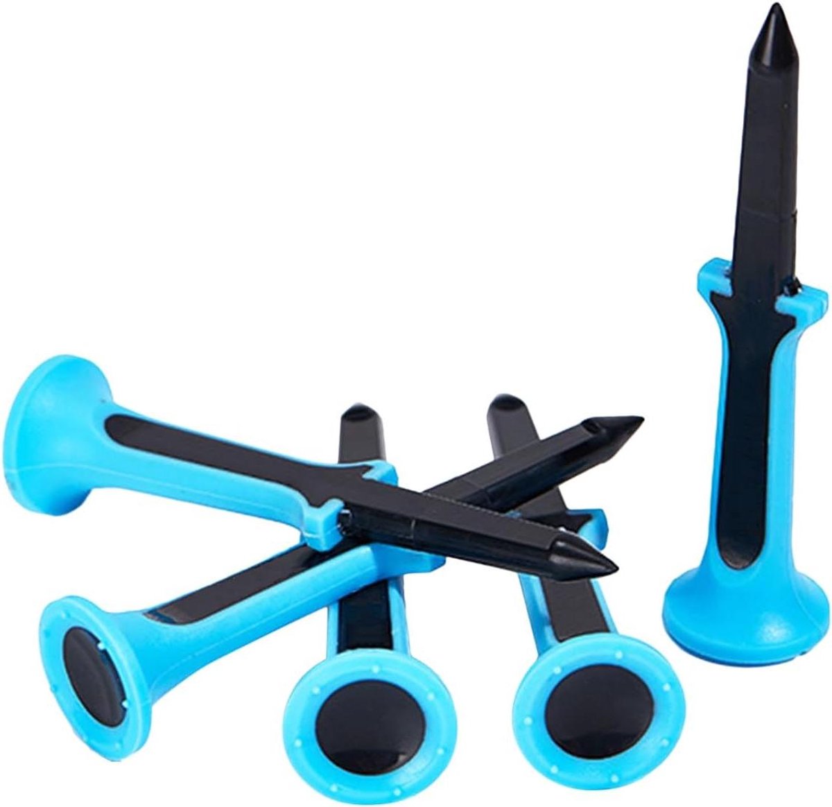 Golf Tees - Golfbalhouders - Golf Oefenen - Verminderde Wrijving - 8 cm - Blauw Zwart