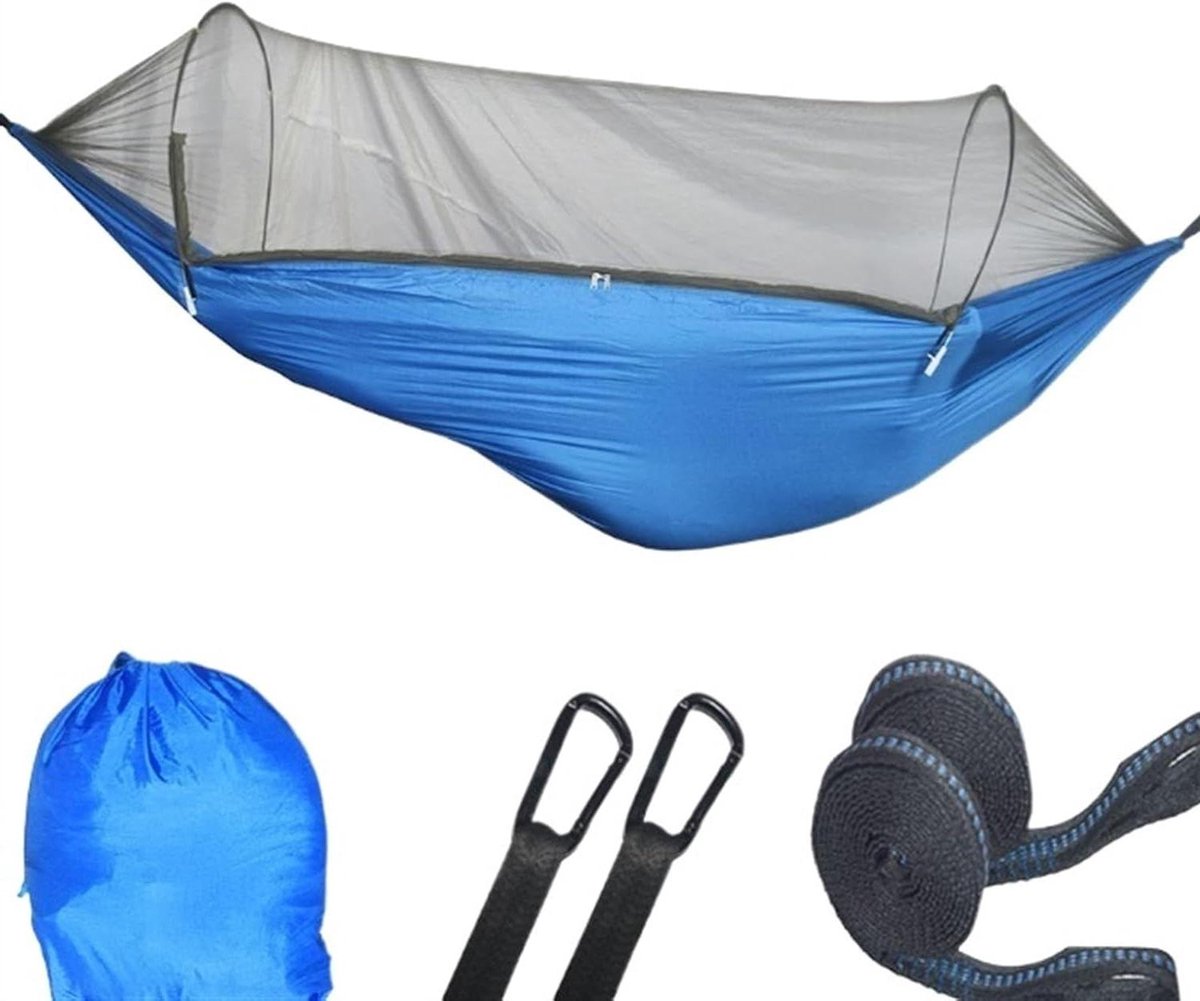 Dubbele Hangmat - Kampeerhangmat - Buiten Ontspannen - Met Klamboe - 290x140 Cm - H