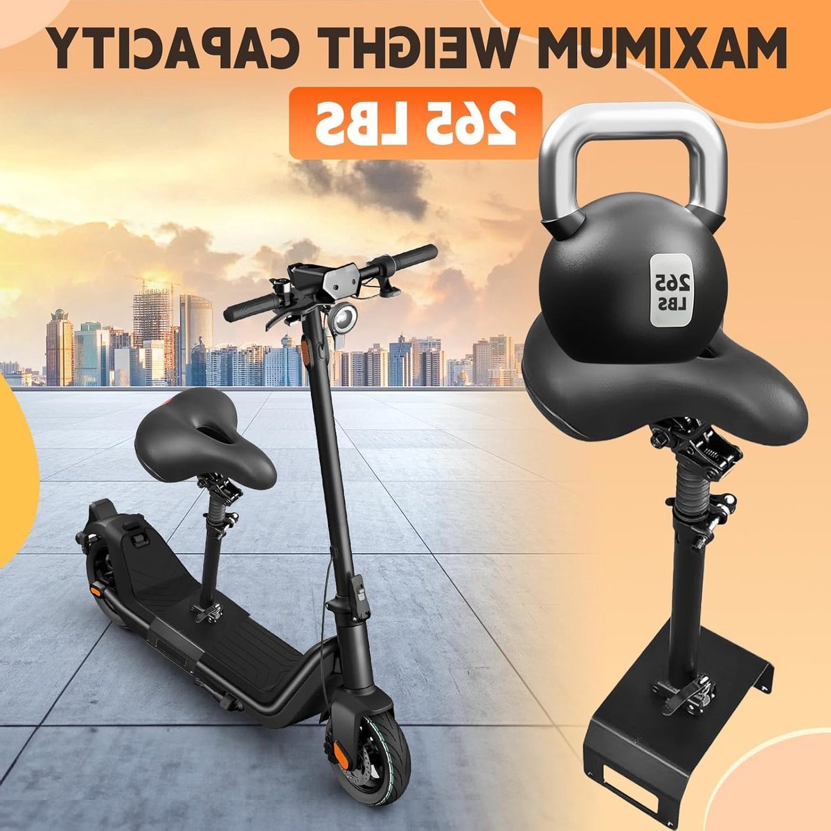 Zadel voor Elektrische Scooter - Verstelbaar en Comfortabel Zitje met Bagagedrager - Geschikt voor Niu KQi3 - 2019-2024 - Segway Accessoire - Schokabsorberend - Duurzaam Design – foto 5