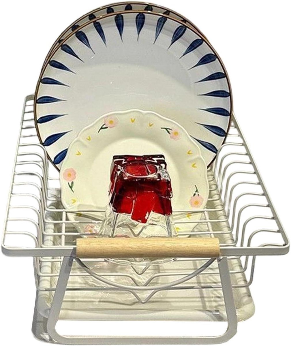 Droogrek Keuken - Afdruiprek Aanrecht - Vaat Drogen - Roestbestendig Ontwerp - 41.5 cm - Wit
