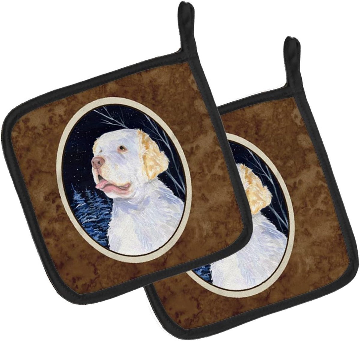 Paar Pannenlappen - Ovenwanten - Bescherming Hitte - Gedrukt Kunstwerk - 7 1/2 x 7 1/2 Inch - Multicolor