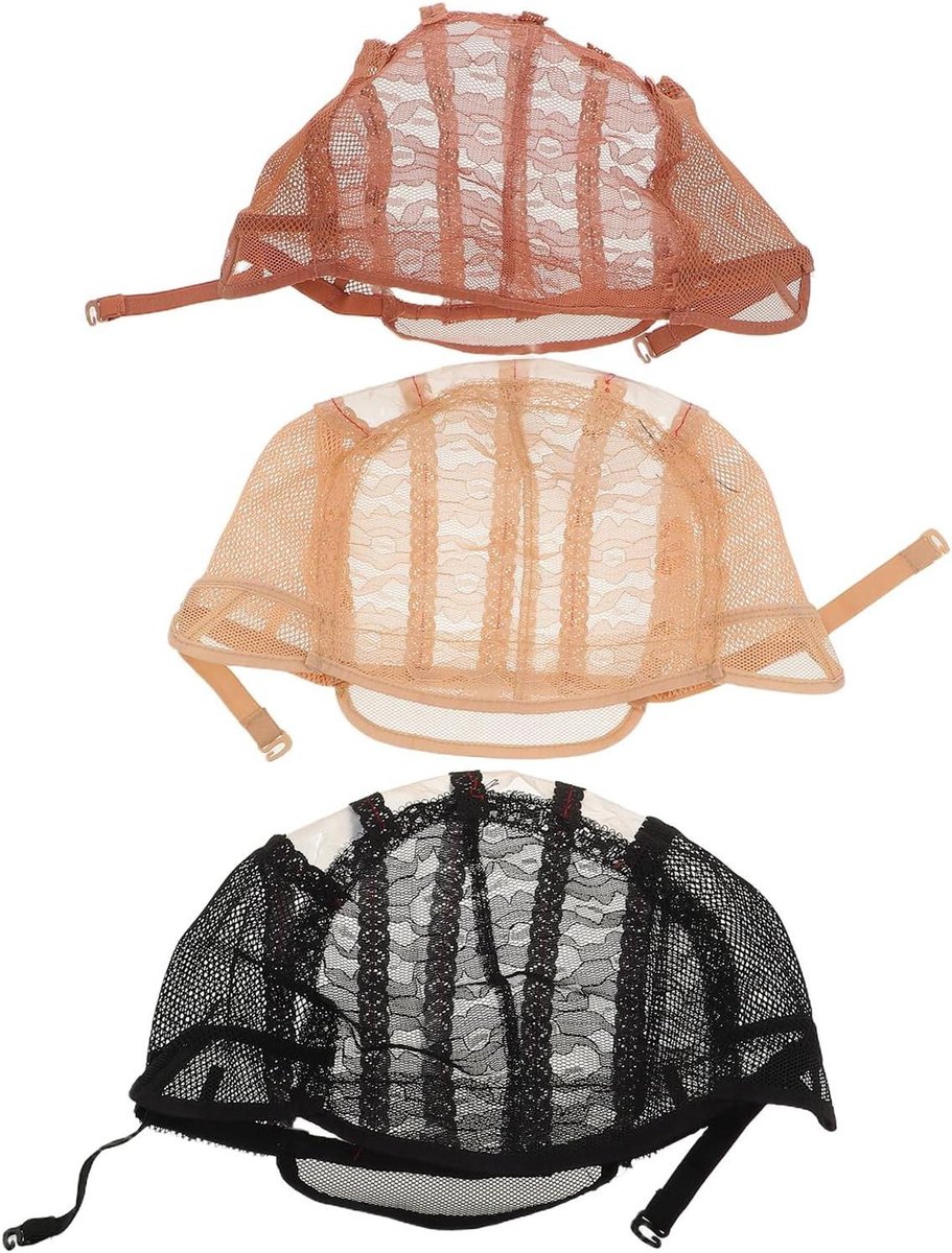 Pruik Kap Netten - Haarnet Voering - Natuurlijke Look - Ademend Mesh Materiaal - 3 Stuks - Diverse Kleuren