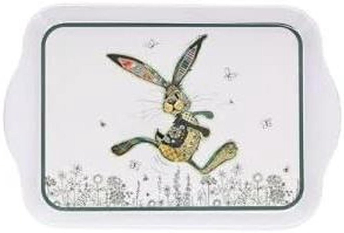 KIUB Mini tray with animals, motif rabbit, high quality melamine, size mini, 14 x 21 cm