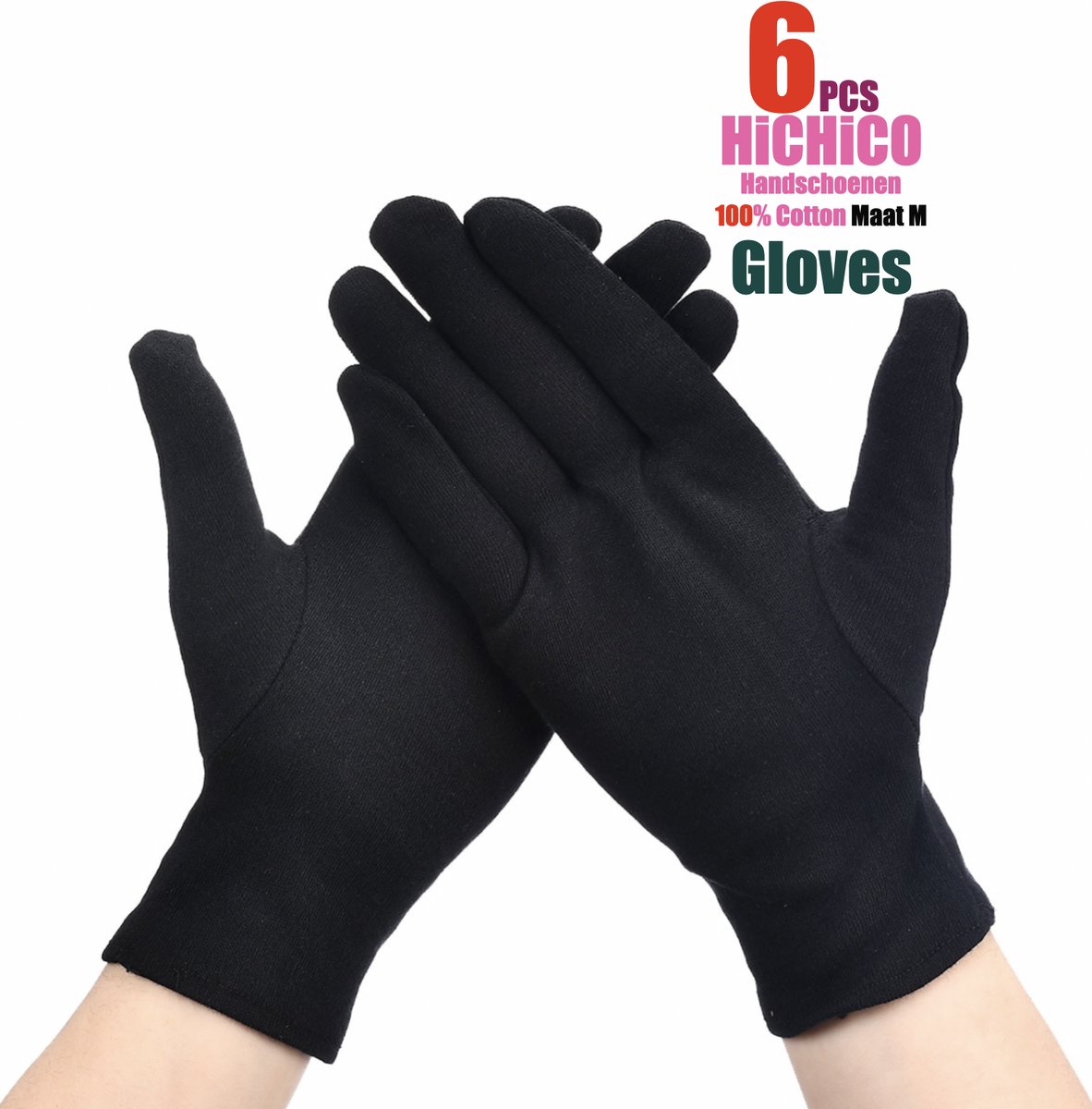 Katoenen Handschoen - Handschoenen - Gezondheidszorg - Ziekenhuis - Beauty Center, Kapper en Salon Spa Tattoo - Jewelry - Gloves Cotton - Jewelry Glove - ZWART Maat M/L 6Stuks/3Pairs      M/L    ………..    SQGTR
