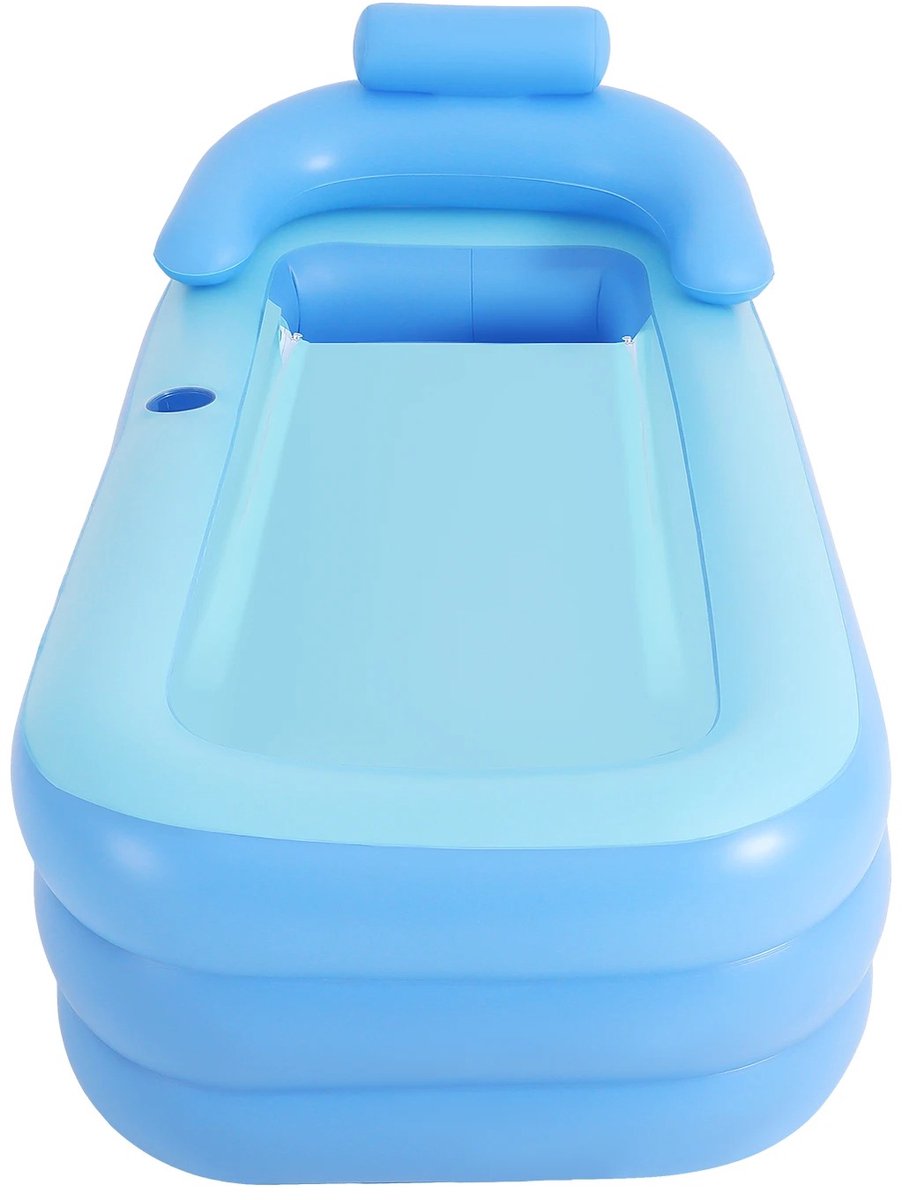 Zerova Zitbad voor volwassene - Zwembad - Opblaasbaar bad - Dompelbad - Opvouwbaar 160 cm - Met rugleuning, zitkussen en afvoer