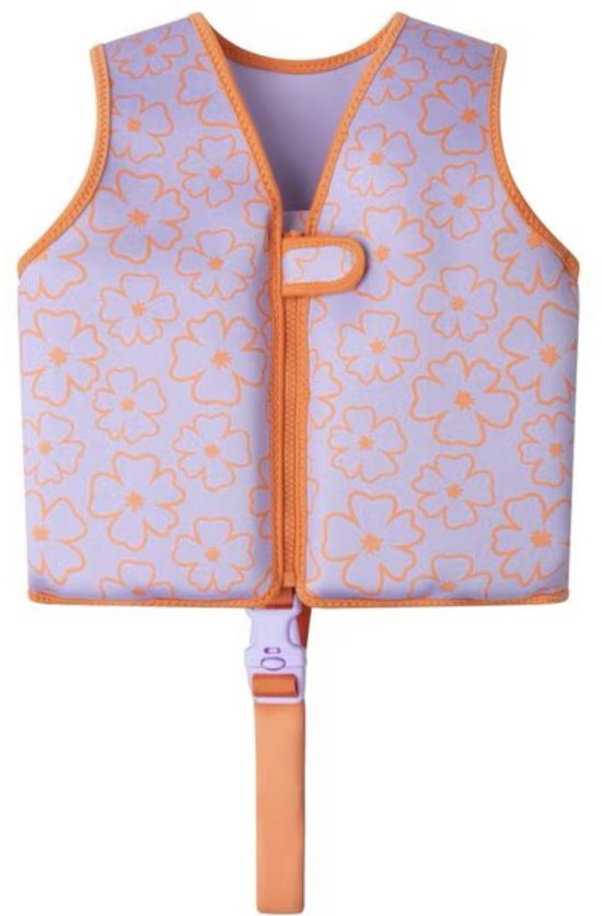 Swim Essentials zwemvest Paars oranje bloem