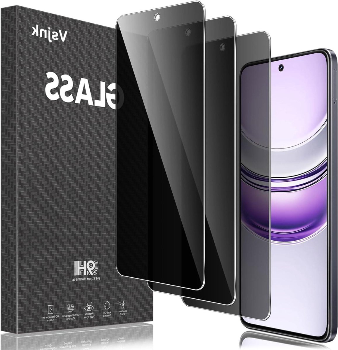 Screen Protector - Privacy Glas - Scherm Beschermen - 9H Krasbestendig - 3 Stuks - Transparant