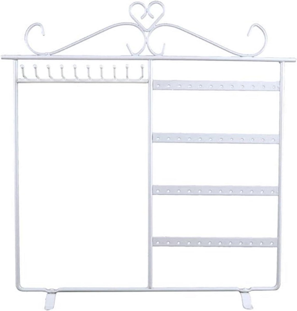 Sieraden Stand - Oorbellen Organizer - Sieraden Tonen - 3-Tier Ontwerp - Grote Opslag - Wit