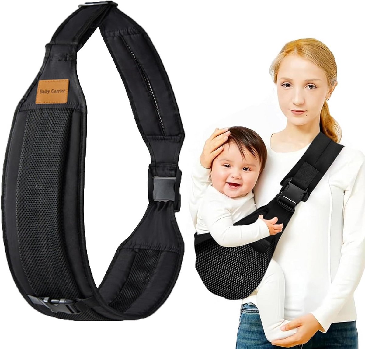 Heupdrager Baby - Draagband Kind - Veilig Dragen - Ergonomisch Ontwerp - Tot 20 kg - Zwart