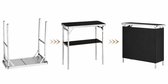 SmartLiving.Store - Bartafel - Tuintafel - Inklapbare tafel - Vouwtafel - Draagbaar - Met hoes - 80x40x95 - Zwart