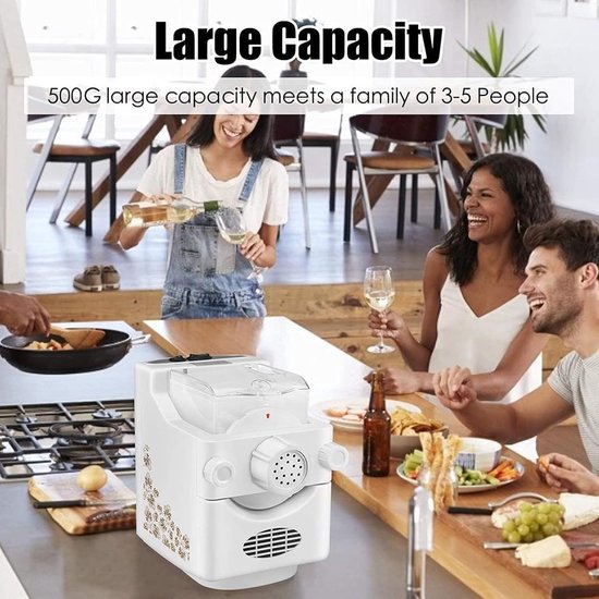 Elektrische Pastamaker - Automatische Machine - Thuis Pasta Maken - 9 Vormen Snel - 500g Bloem - Wit — afbeelding 2