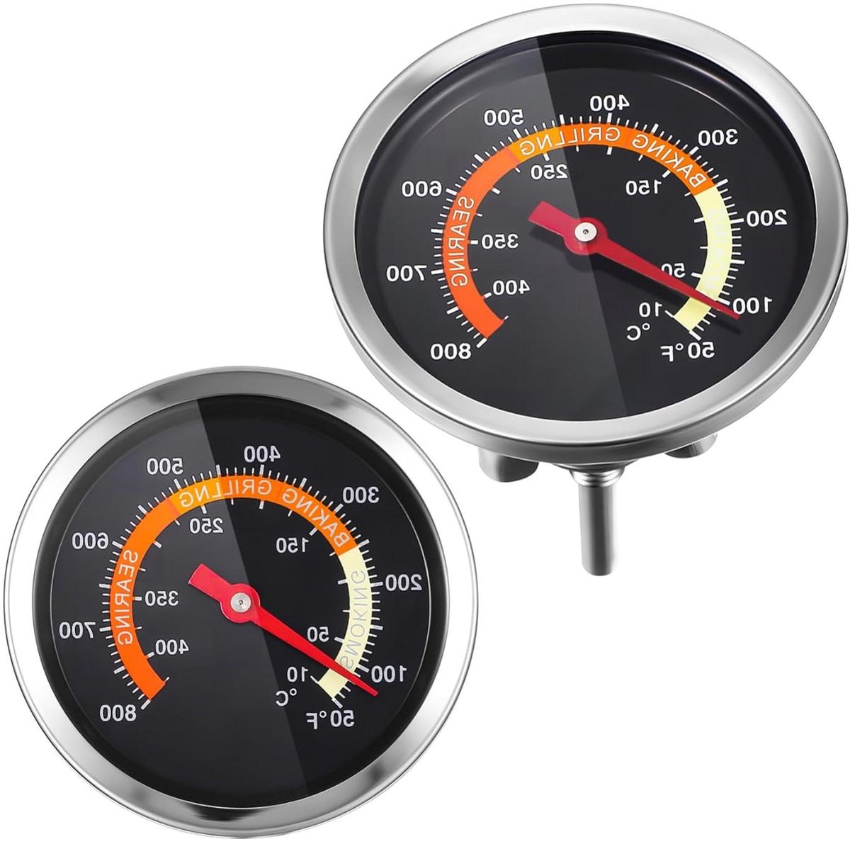 BBQ Thermometer - Oven Meter - Nauwkeurig Koken - Roestvrij Staal - 9x6 cm - Multicolor