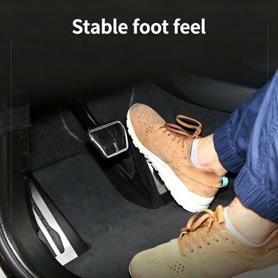 Auto Pedaalhoezen - Sportpedalen Rem Gas - Verbeteren Rijveiligheid - Antislip Rubber - 3 Stuks - Zilver Zwart — afbeelding 2