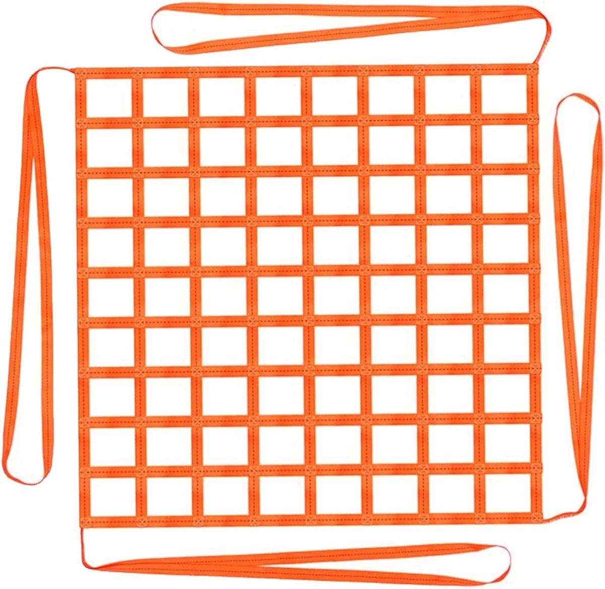 Beschermnet voor lading, 1 x 1 m, 300 kg draagvermogen, sluitnet, 10 cm maaswijdte, geschikt voor verticale hijs en robuust gebruik bij zware lasten