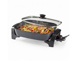 Nedis Elektrische Hapjespan 2200W – 40 cm Deksel – Anti‑aanbaklaag – Aluminium