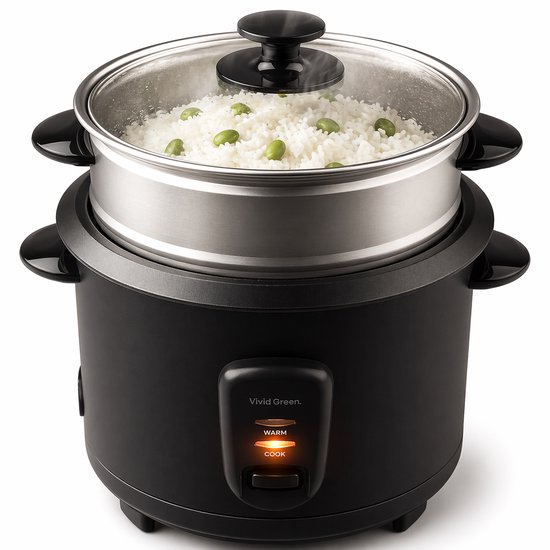 Vivid Green Rijstkoker met Stoommand