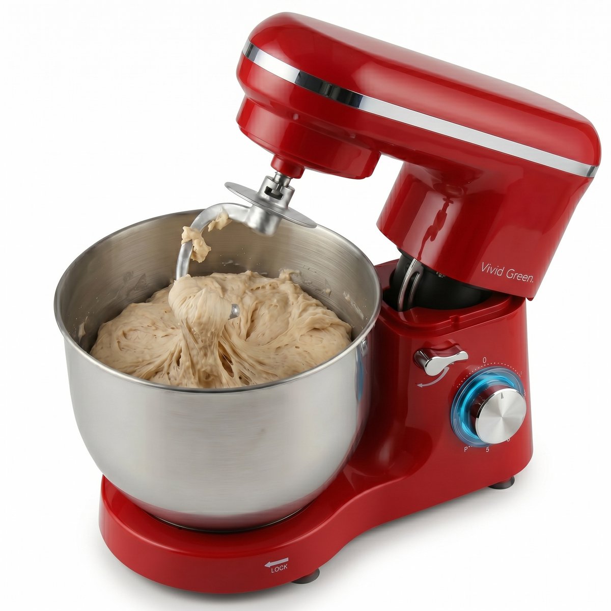 Bol.com Vivid Green 2000W Keukenrobot - 6.2L - Mixer met Mengkom - Keukenmachine - Keukenmixer - Rood aanbieding