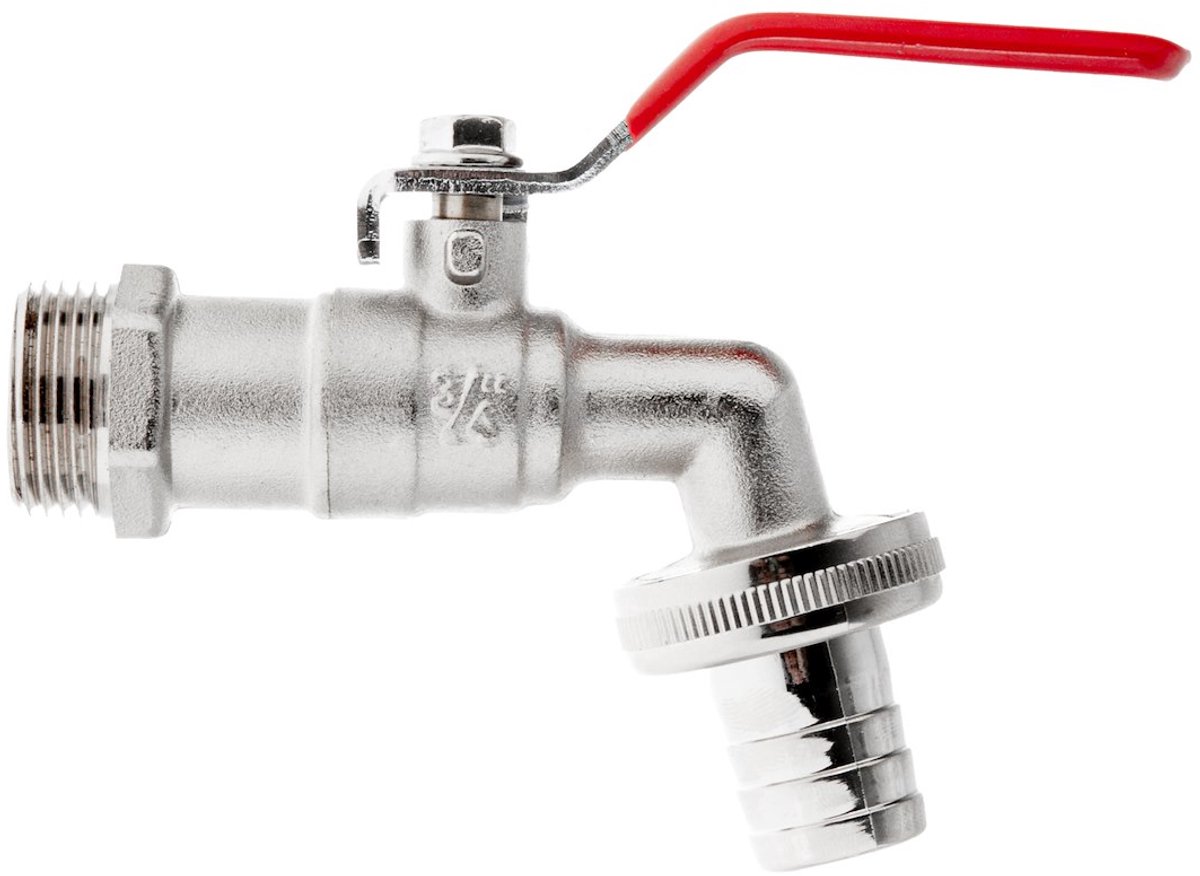 Garronda waterkraan set - 3/4 inch naar 3/4 inch - met slangaansluiting 3/4 inch - uitloopkraan - voor IBC-tank en tuinbewatering - stabiele slangverbinding en waterregeling - GD-0213