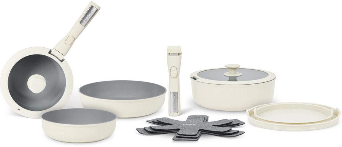 Cuisinart Pannenset Inductie 13-delig - Pannen met Afneembare handgreep - Keramische Anti-aanbaklaag - Incl. Bewaardeksels en Panbeschermers