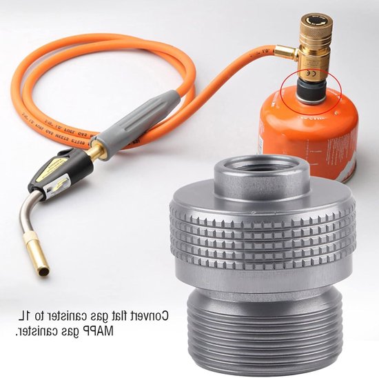 Allecto - Adapter Voor Gastank - MAPP-gasadapter - Voor Gasfornuis - Campinggasfles - Geschikt voor LPG-tank - 3 x 3 x 3,9 cm van Allecto — afbeelding 3