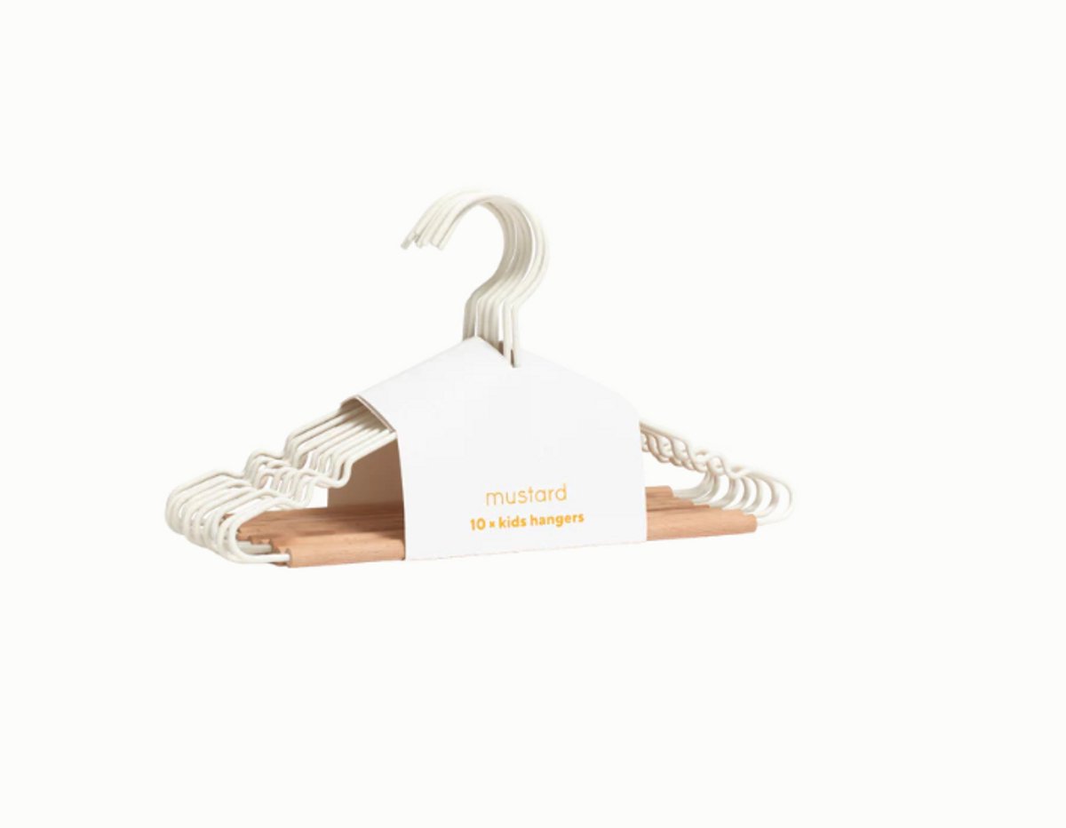 Mustard - Kids top hangers - Kapstokken voor kinderen - Set van 10 - Chalk