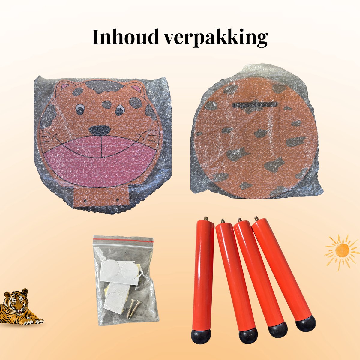 BDGoods Kleuterstoel Tijger - Houten Kinderstoel 2-4 Jaar thumbnail 2