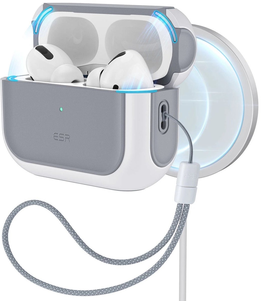 ESR Orbit Hybrid HaloLock Hoesje MagSafe Wit Geschikt voor Apple AirPods Pro 1/2