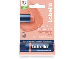 Labello Caring Beauty - Nude - 2in1 - 24H Verzorging - SPF 15 - Vitamine E - Lippenbalsem - Lippen - Natuurlijke Olien - 1
