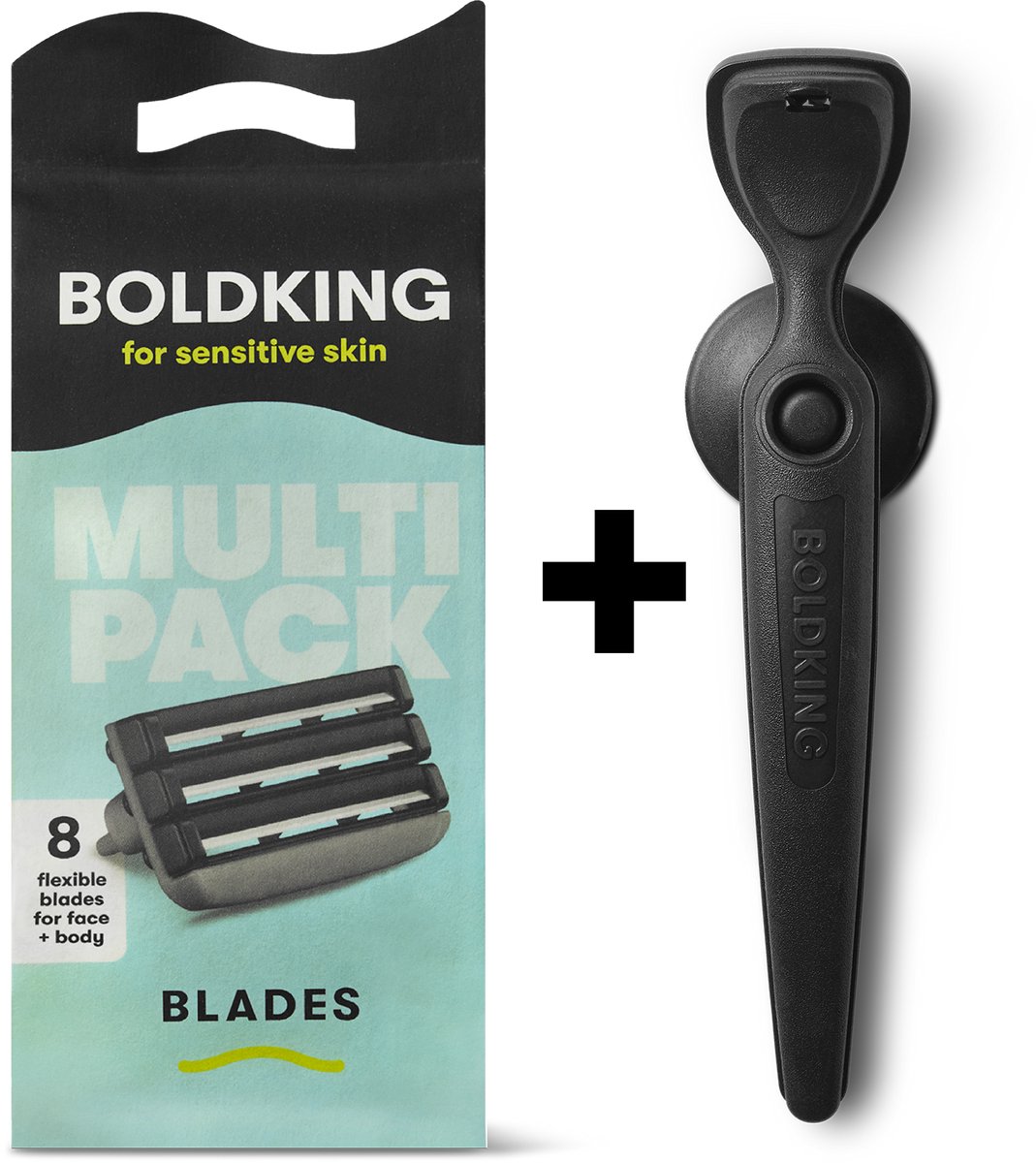 Boldking Scheermesjes Sensitive - 8 Stuks Inclusief Houder met Zuignap - Gevoelige Huid - Heren & Dames