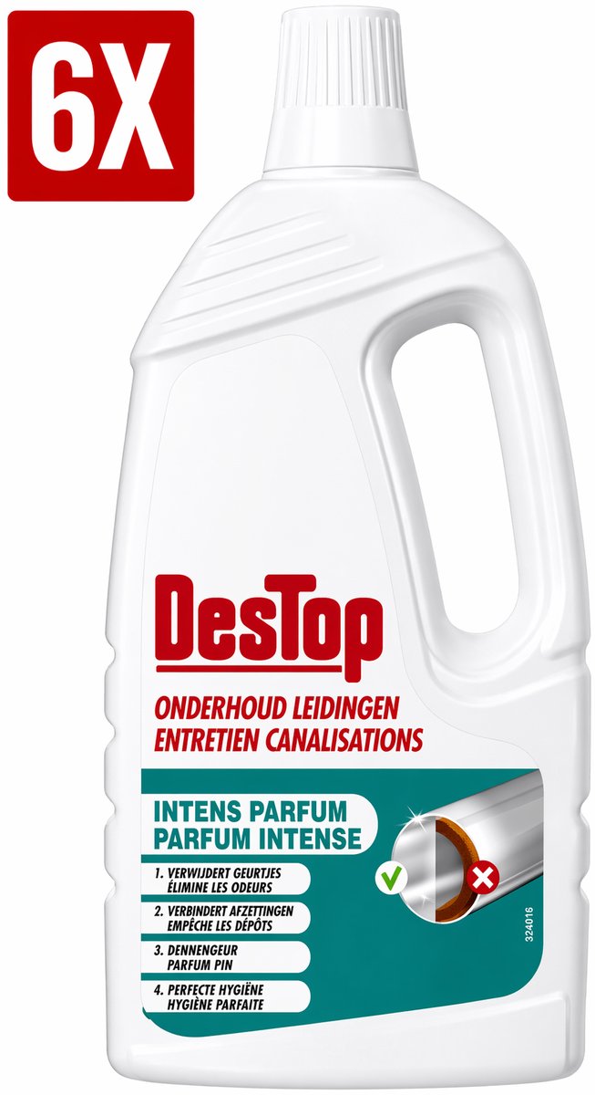 6 x DesTop - Onderhoud leidingen Intens parfum - 1,5 L