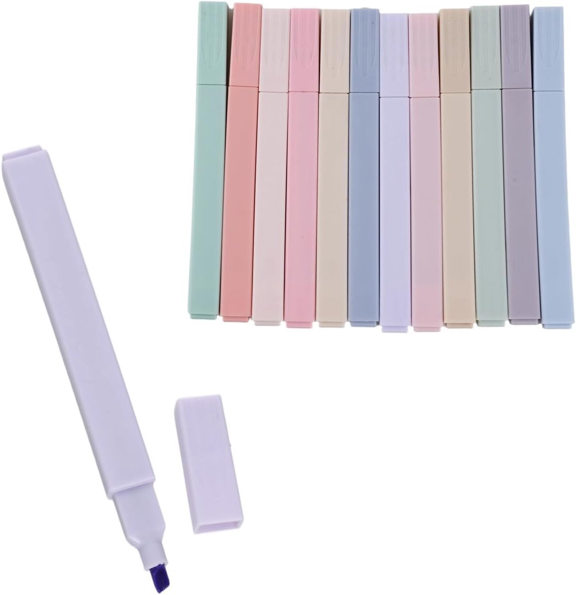 Set van 12 Pastel Markeerstiften in Diverse Kleuren, Perfect voor Notities, School en Kantoor