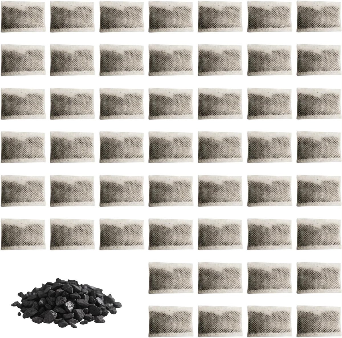 50 Stuks Geactiveerde Koolstof Waterfilters voor Waterdistillateurs, Multifunctionele Koolstof Geurabsorberende Filters, Natuurlijke Luchtverfrisser voor Huis, Auto en Kast