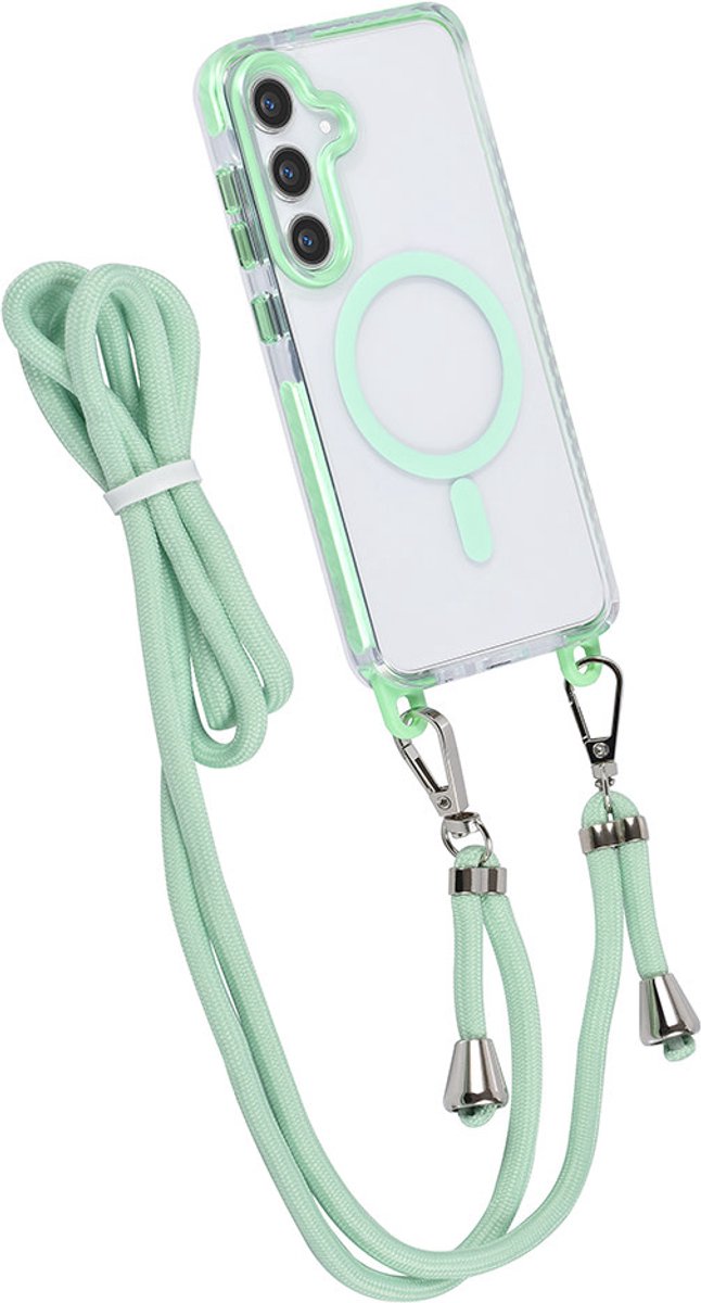 TUNIQ telefoonhoesje voor Samsung Galaxy S24 Plus - MagSafe backcover met koord - Groen