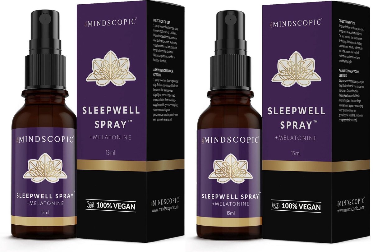Mindscopic - Sleepwell Spray - 2x 15ml - Melatonine - Goede Nachtrust