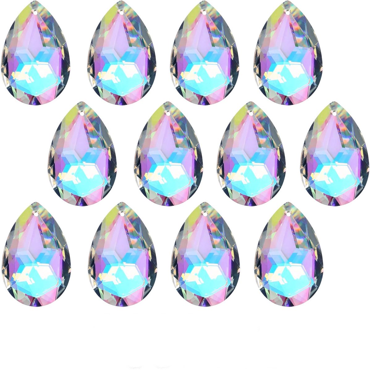 Sander Shop 12 stuks 50 mm kristallen prisma's kroonluchter kleurrijke Bauhinia ornament h