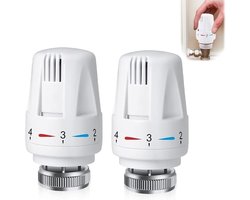 Thermostaatknop - 2 stuks - Radiatorknop - Radiatorknoppen - handwiel radiatorknop - geschikt voor danfoss radiatorthermostaatkraan - radiatorknoppen ouderwets - M30x1,5 - Wit - plastic - voor Thuis kantoor