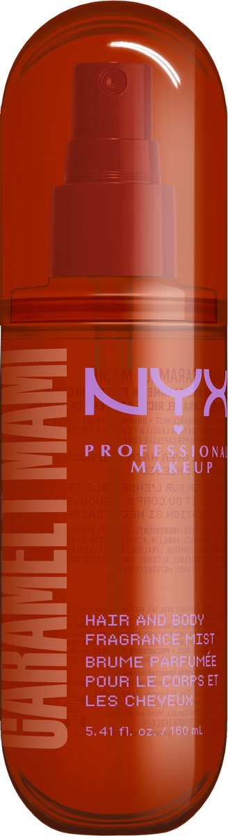 NYX Professional Makeup Hair & Body Fragrance Mist Caramelt Mami - Verfrissende geurspray voor haar en lichaam - Geur van karamel en pistache - 160ml