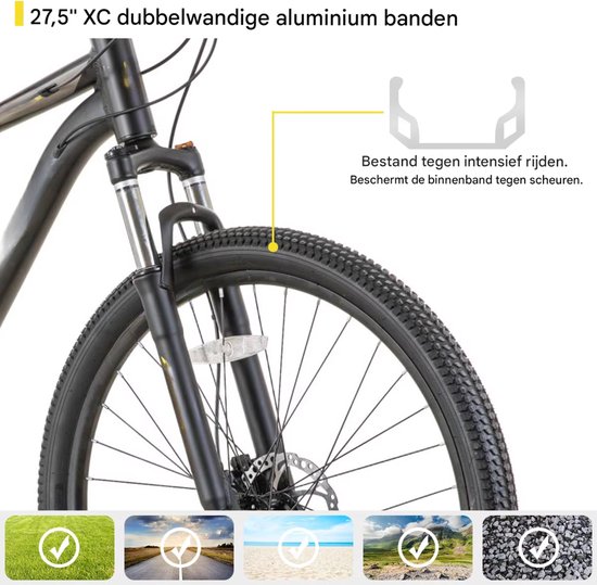 Mountainbike – Voor heren – 21 versnellingen, hydraulische schijfremmen, vergrendelbare verende vork, 27,5 inch (70 cm) wiel – Black1-21 — afbeelding 3