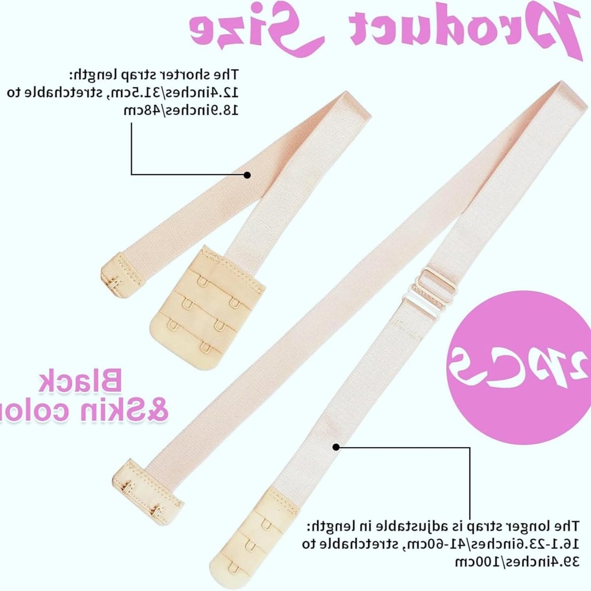 Uitbreidingsset voor Bh-haken - 2 Stuks voor Lage Rug, Verlenging voor Dames - Zwart/Wit/Beige, Comfort en Ondersteuning